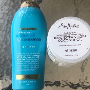 Ultimate Dry Skin Hydration Set – OGX Argan Body Lotion & Extra Virgin Coconut O